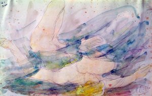 Vaalea aalto (akvarelli paperille) tekijältä Auguste Rodin